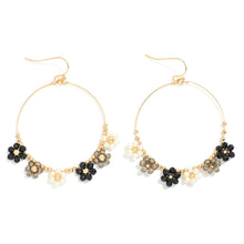 Flower Bead Hoop Earrings