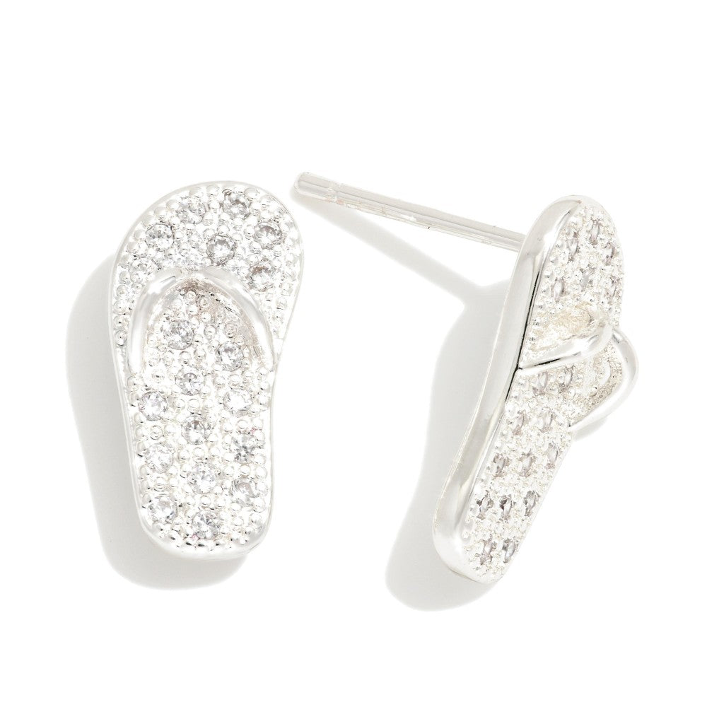 Rhinestone Flip Flop Stud Earrings
