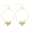 Rhinestone Charm Hoop Earrings