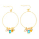 Rhinestone Charm Hoop Earrings