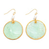 Circular Shell Drop Earrings
