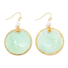 Circular Shell Drop Earrings