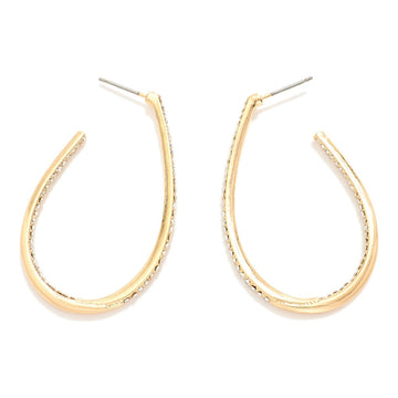 Studded Teardrop Hoop Earrings