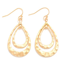 Nested Hammered Teardrop Earrings