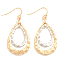 Nested Hammered Teardrop Earrings
