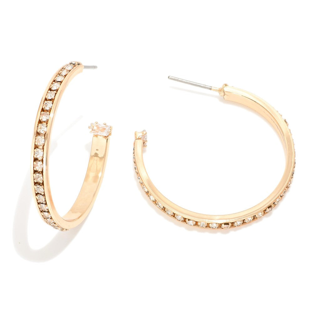 Rhinestone Hoop Earrings