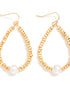 Geometric Pearl Teardrop Earrings