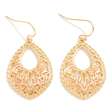 Cutout Metal Drop Earrings
