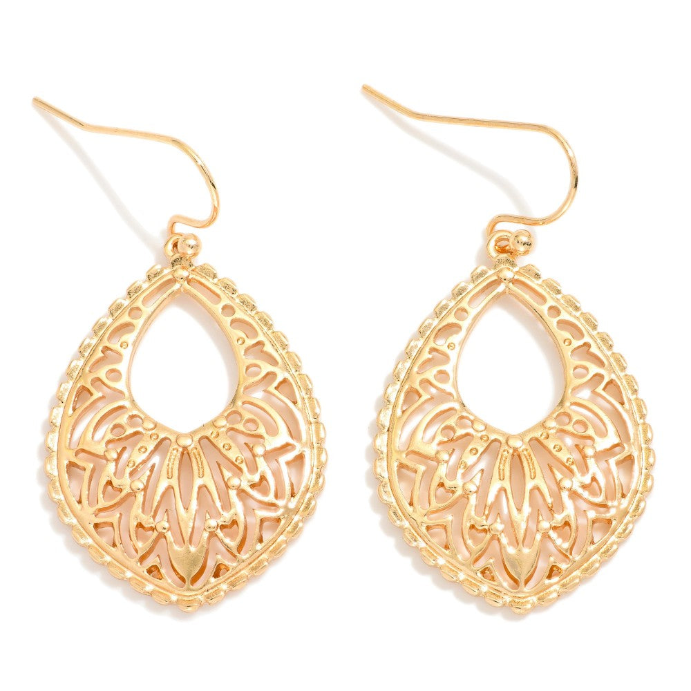 Cutout Metal Drop Earrings