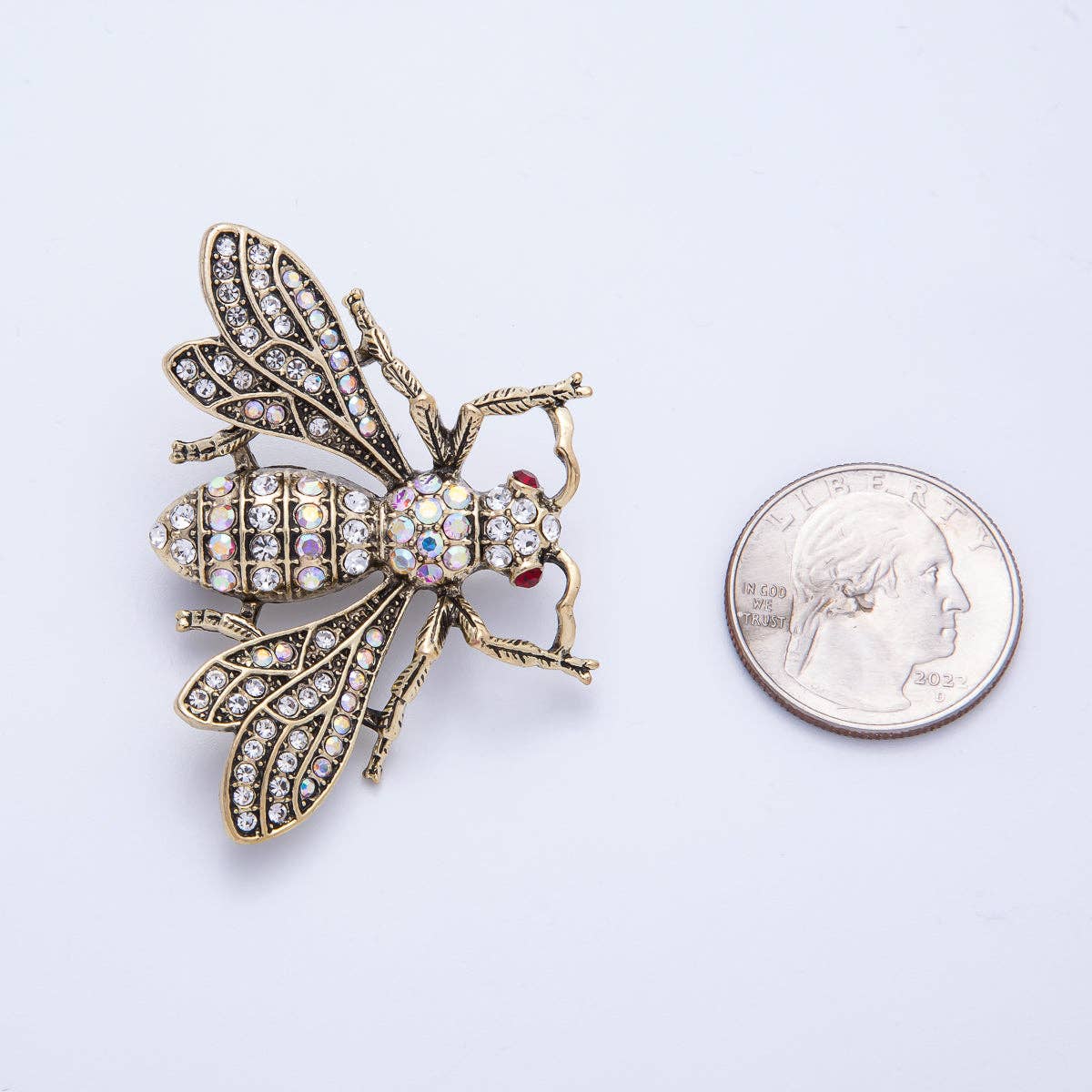 Antique CZ Bee Brooch