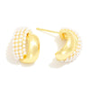 Layered Pearl Hoop Earrings