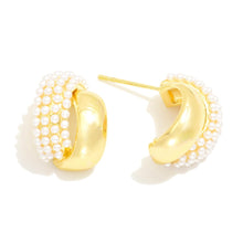 Layered Pearl Hoop Earrings