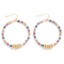Bead and Disc Hoop Earrings