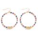 Bead and Disc Hoop Earrings