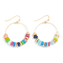Disc Beaded Hoop Earrings