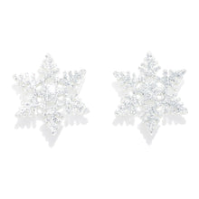 Glitter Snowflake Stud Earrings