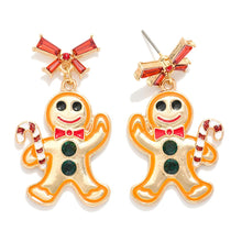 Waving Gingerbread Man Earrings