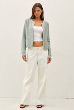 Chunky Knit Open Cardigan in Seafoam (REG)