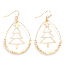 Beaded Tree Teardrop Earrings