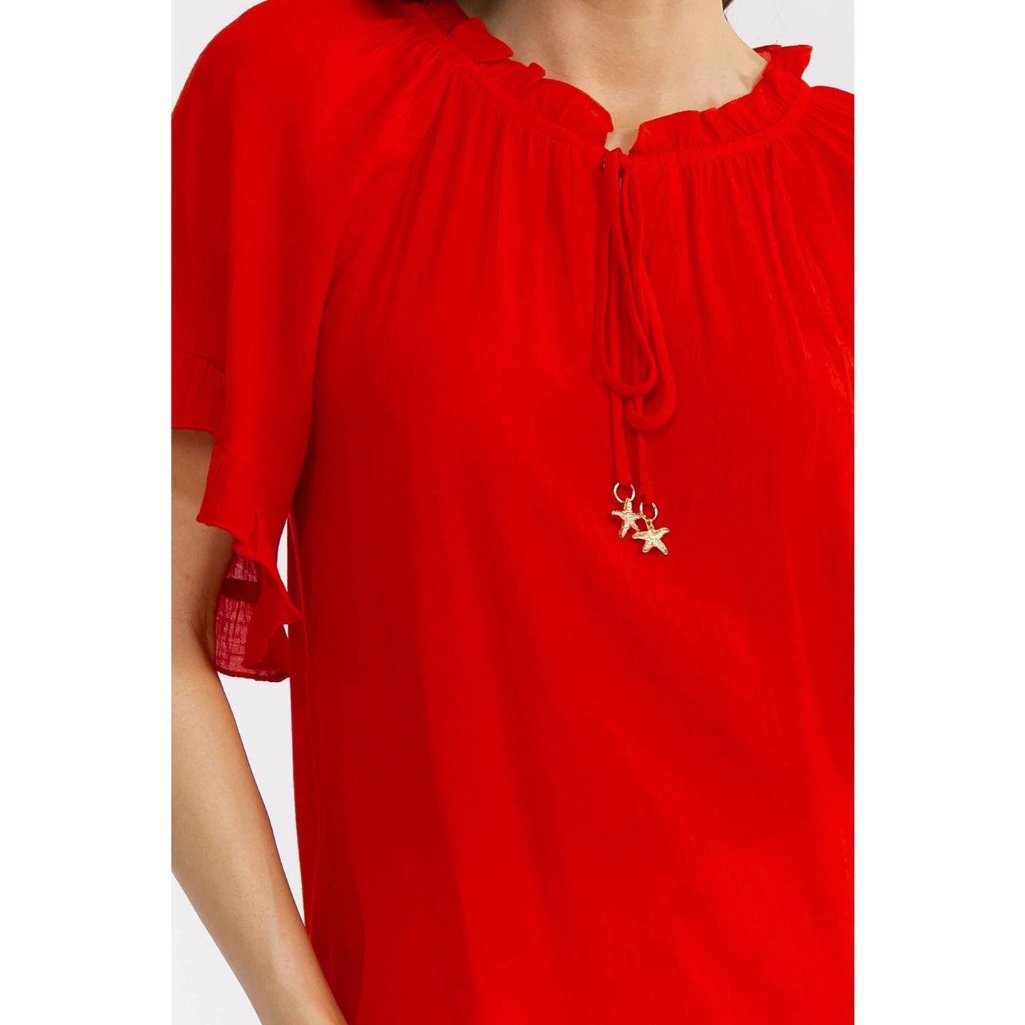 Starfish Tassel Top in Red (REG)