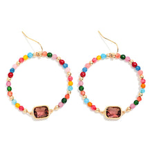Glass Bead Hoop Earrings
