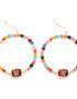 Glass Bead Hoop Earrings