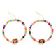 Glass Bead Hoop Earrings
