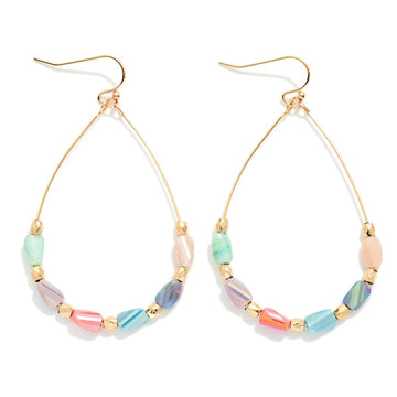 Facet Bead Teardrop Earrings