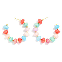Facet Beaded Hoop Earrings