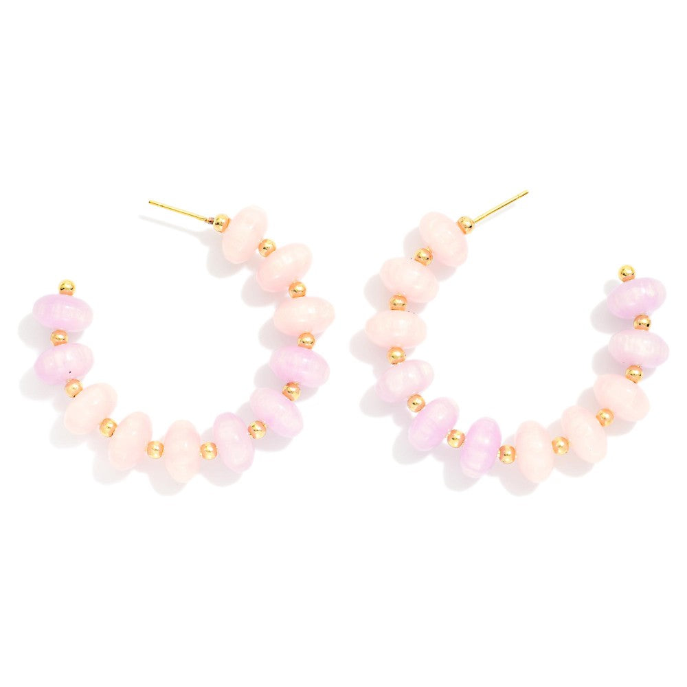 Facet Beaded Hoop Earrings