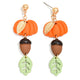 Clay Pumpkin Acorn Link Earrings