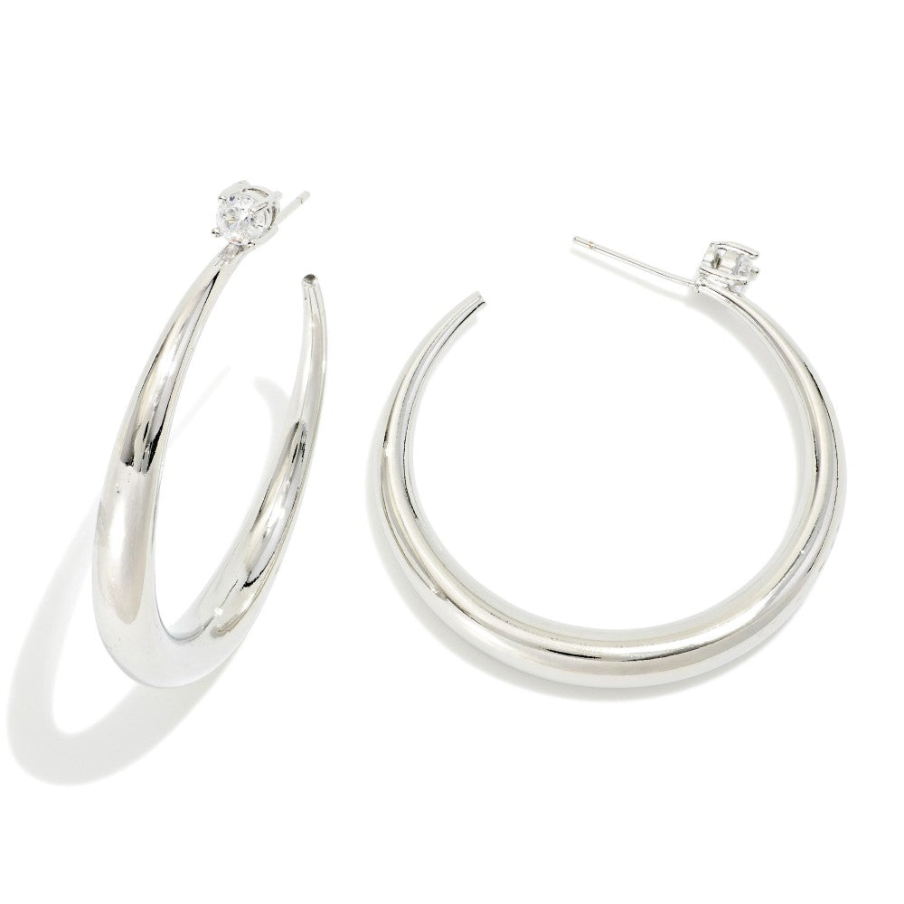 Tapered Open Hoop Earrings