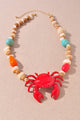 Sea Beaded Crab Necklace