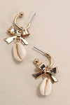 Bow Ribbon Puka Hoop Earrings