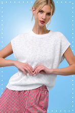 Sleeveless Ribbed Knit Sweater in White (REG)