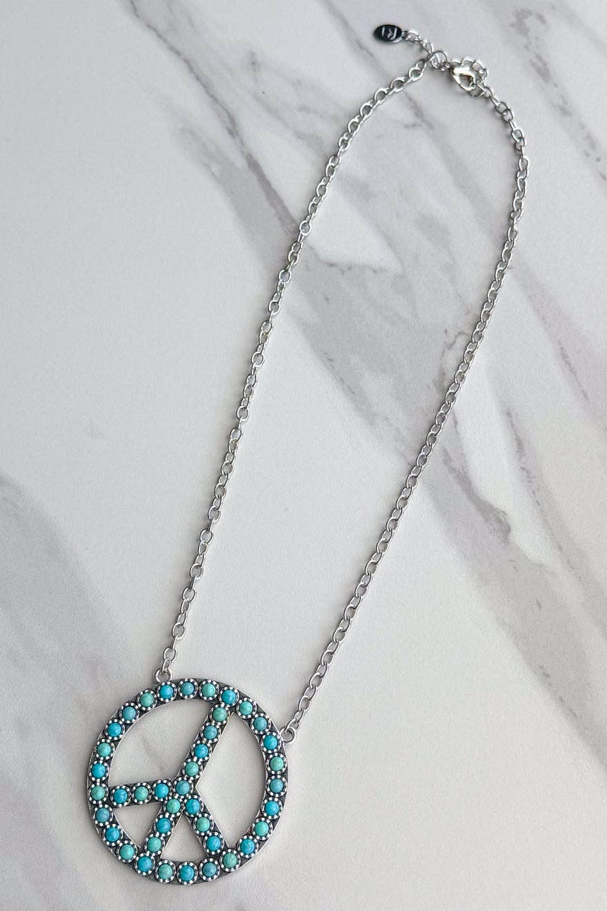 Turquoise Blaze Peace Necklace
