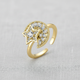 Moon and Star Rhinestone Ring