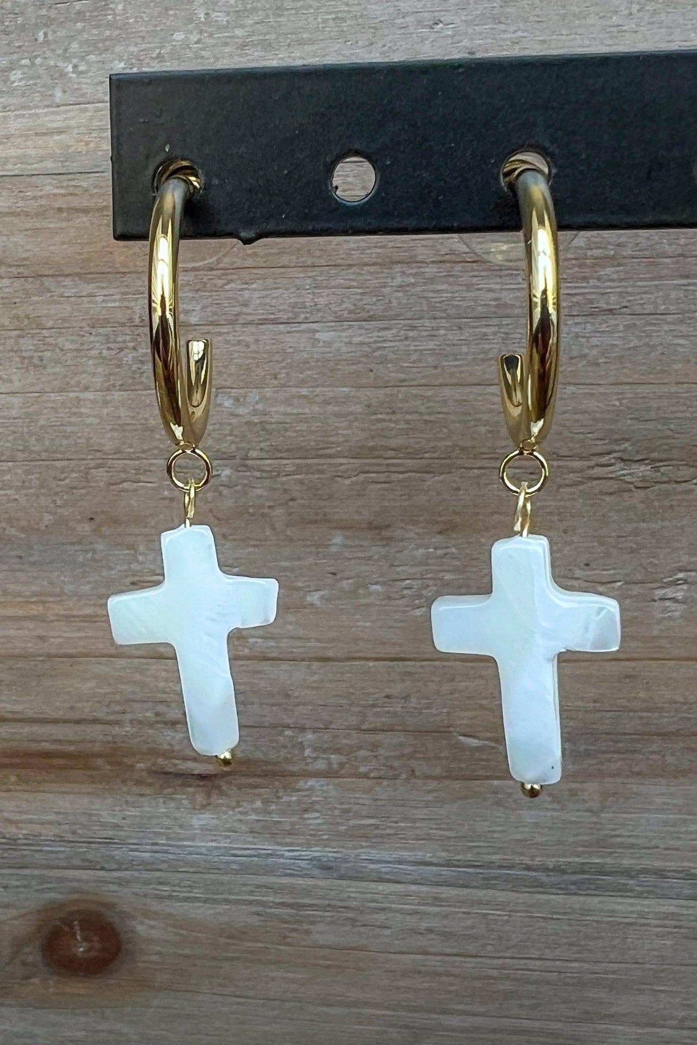 Pria Cross Hoop Earrings