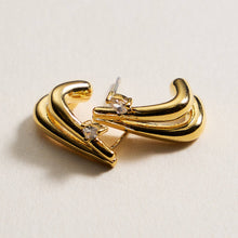Gold-Dipped Layered CZ Earrings