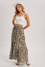 Boho Print Tiered Maxi Skirt in Mocha (REG)