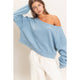 Off The Shoulder Sweatshirt in Dusty Blue (REG)