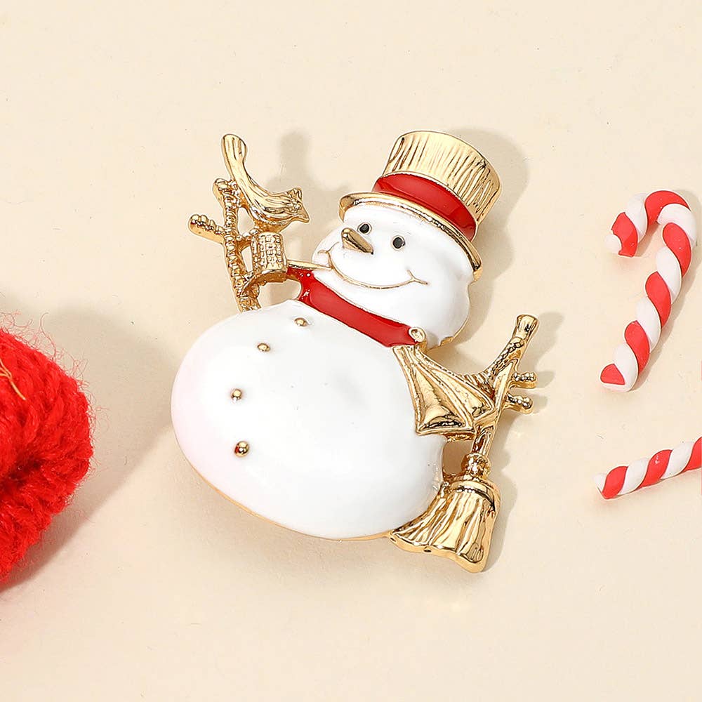 Festive Snowman Brooch