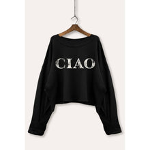 Ciao Cropped Sweatshirt in Black (REG)