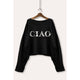 Ciao Cropped Sweatshirt in Black (REG)