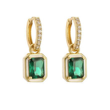 Framed Emerald-Cut Huggie Drop Earrings