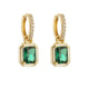 Framed Emerald-Cut Huggie Drop Earrings