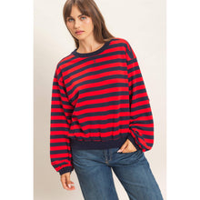 Lyla Striped Sweatshirt in Red (REG)