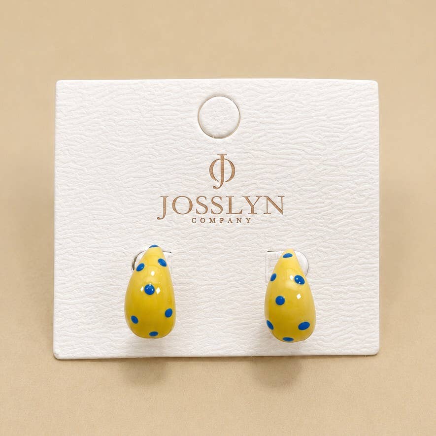 Butter Yellow Polka Dot Earrings