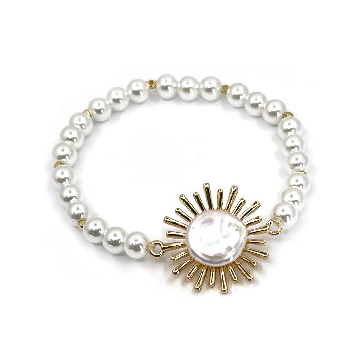 Mother of Pearl Sunburst Stretch Bracelet