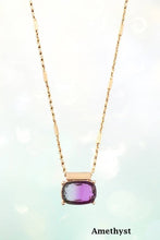 2 Tone Rectangle Stone Necklace